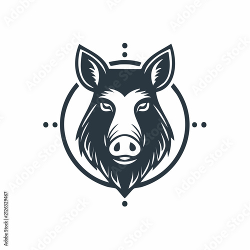 Minimalistische Wildschwein-Silhouette – Starkes Wildtier als Vektorillustration