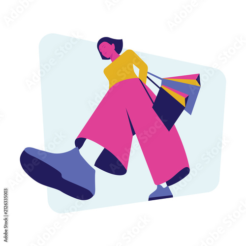 girl with shopping bags