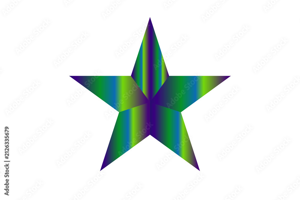 Fototapeta premium Star with gradient fill isolated on transparent background