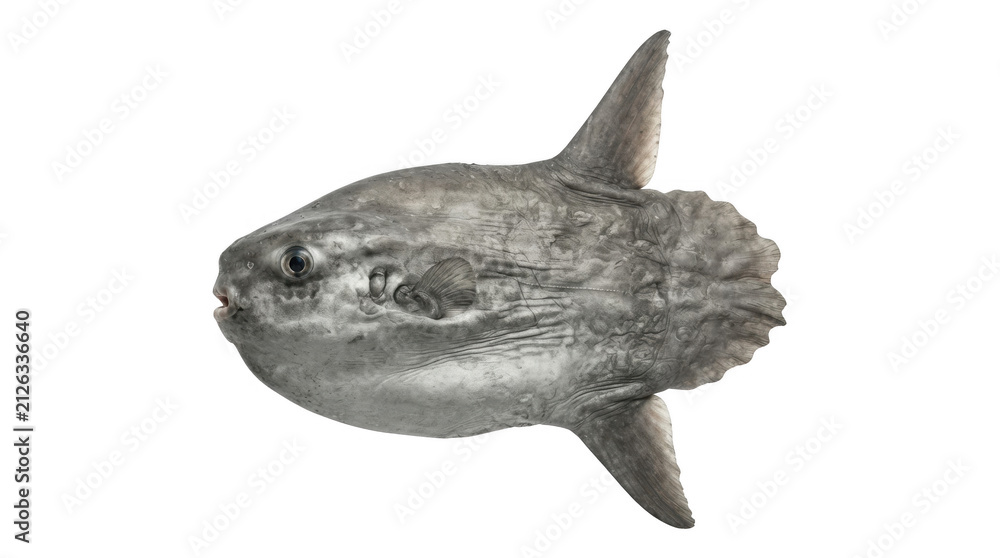 Fototapeta premium Large ocean sunfish swimming isolated on a transparent background isolated on transparent background