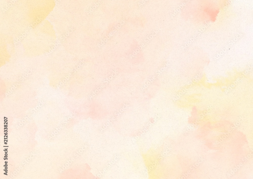 Obraz premium Soft pastel yellow and peach watercolor texture background with paper effect