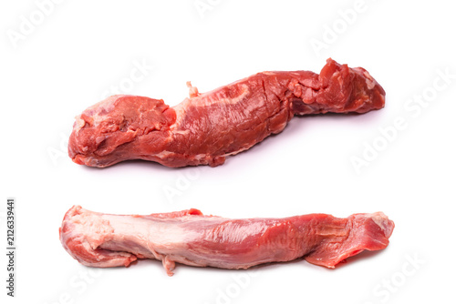 Konstfotografi Raw pork tenderloin isolated on a white background.