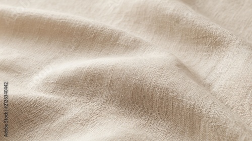 Close-up of natural linen fabric texture with subtle wrinkles and neutral tones wrinkled linen neutral colors