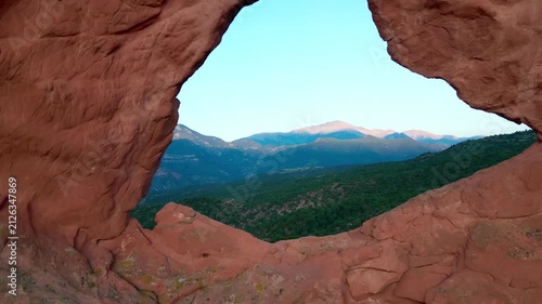 Slow cinematic flythough of Colorado arch