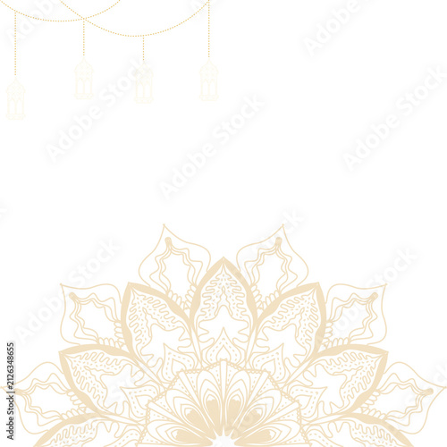 Elegant Beige Mandala Design on White Background for Invitations