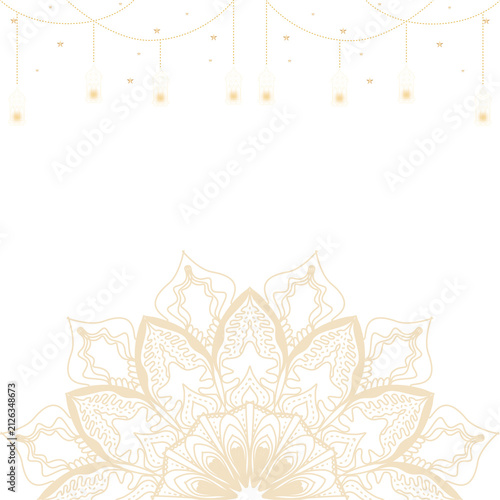 Elegant golden mandala design with decorative hanging elements