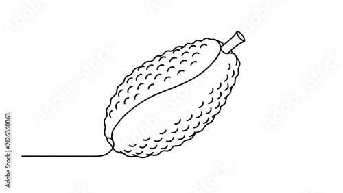 Illustration of a custard apple fruit white background.