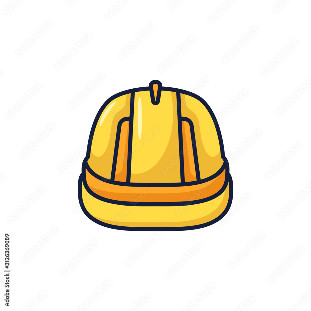 Fototapeta premium Yellow Hard Hat Safety Helmet Construction Vector Illustration