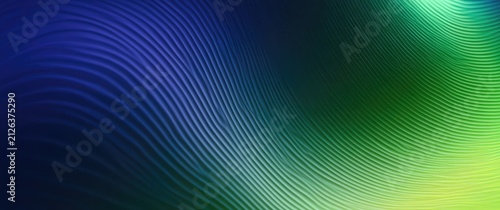 Abstract Blue and Green Gradient with Wavy Lines and Texture Overlay.
