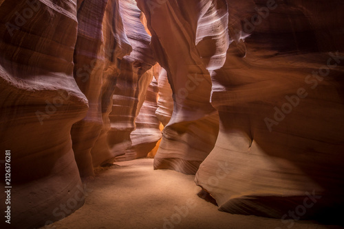 Antelope Canyon, Page, Arizona, United States of America. Beautiful sandstone slot canyon in the middle of the desert of Navajo Nation.