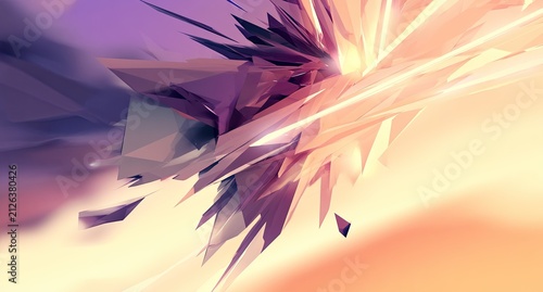 Abstract Geometric Explosion of Light and Color.