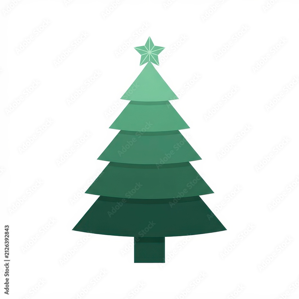 Fototapeta premium Stylized Christmas tree with star topper