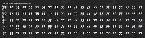 Konstfotografi Quotation Mark mega collection, double quote sign, inverted comma mark, solid typography symbol in different styles