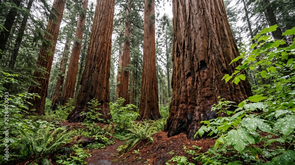 Fototapeta premium Unique Forest Landscapes and Diverse Woodland Ecosystems CollectionCollection of premium forest landscape photographs featuring diverse woodland ecosystems including mangrove forests, giant sequoia 