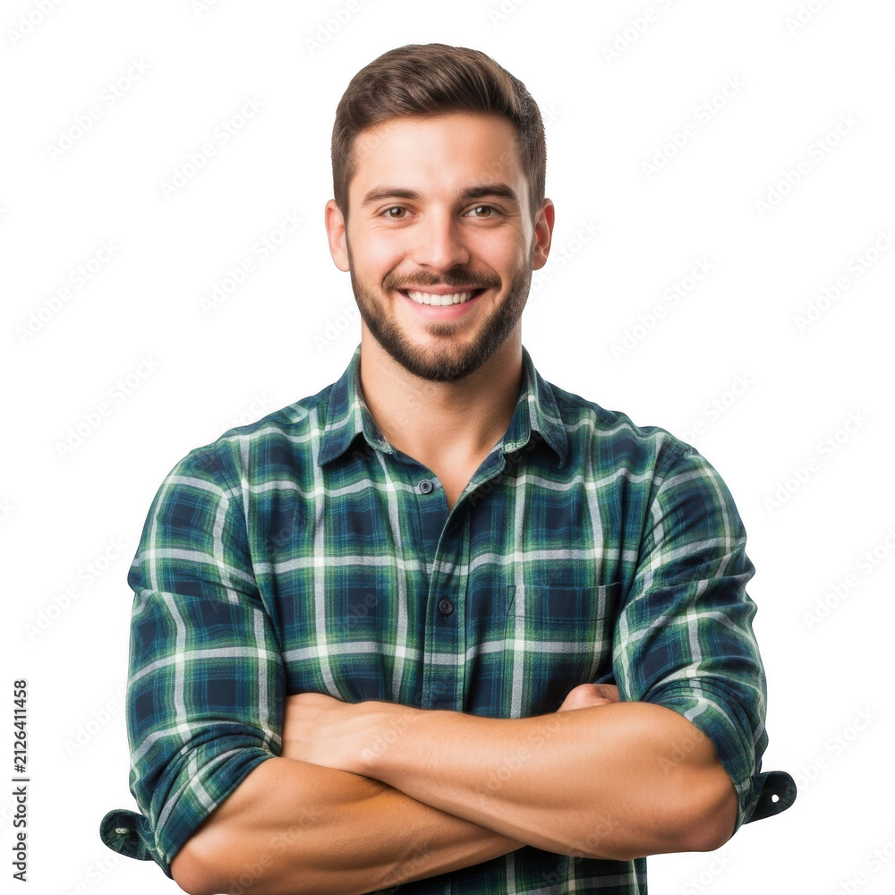 Naklejka premium Man with crossed arms smiling