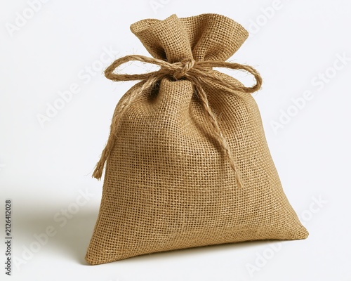 Brown Burlap Bag with Tied Bow