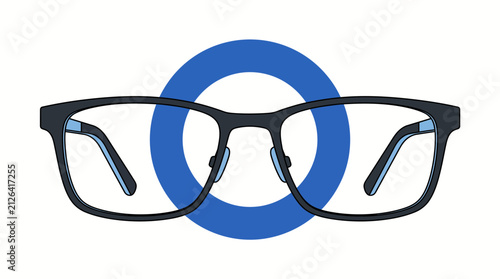 World diabetes day awareness with eyeglasses and blue circle symbol