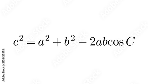 Canvas Print Law Of Cosines, trigonometry formula overlay, black transparent 4K