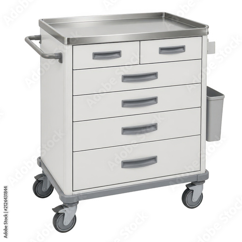 Medical Crash Cart Mobile Trolley with Drawers