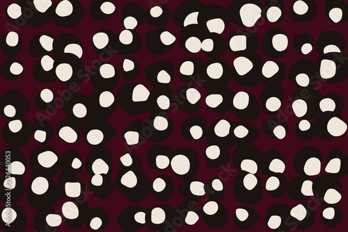 Photography Abstract polka dot pattern on dark red background