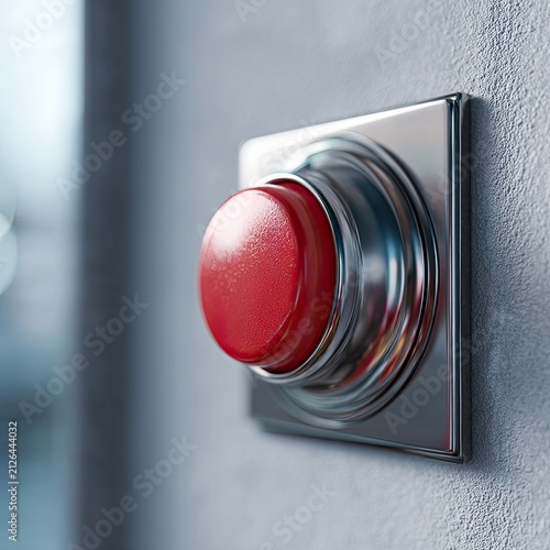 Vibrant Red Push Button