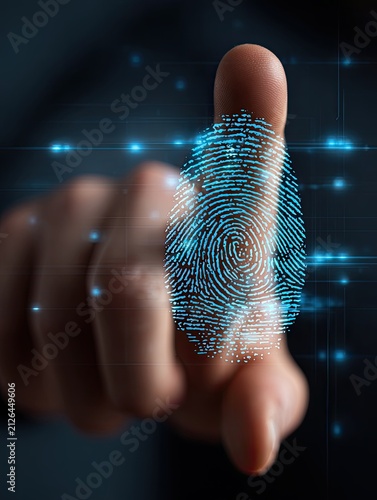 Digital Biometric Fingerprint Security Scan