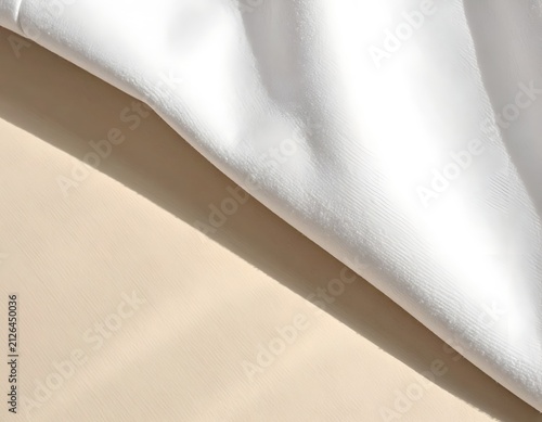 Close up of white fabric texture and hem line