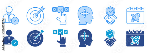 Foto commitment icon pack dual tone collection set