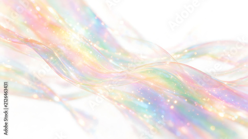 Iridescent Wave Streak on White
