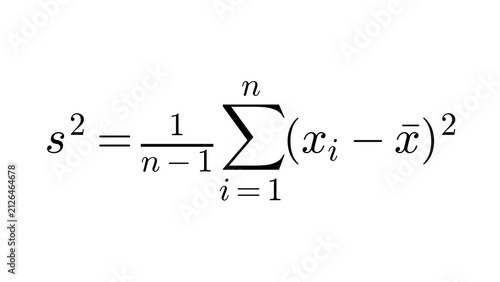 Canvastavla Sample Variance, Probability & Statistics formula overlay, black transparent 4K