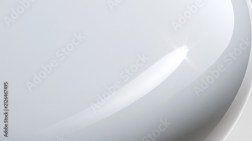 Abstract Glossy White Curved Surface with Light Reflection
