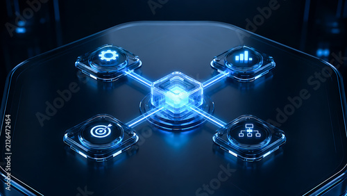 Glowing Digital Network Technology Interface Concept