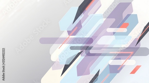 Futuristic geometric abstract background with transparent shapes and modern design