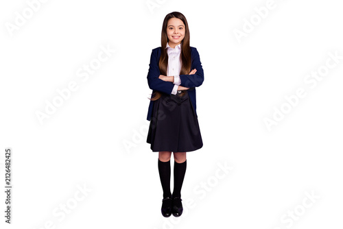 Obraz na płótnie Full length body size view of her she nice attractive pretty diligent cheerful c