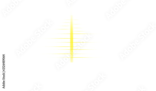 Golden Abstract Vertical Light Line with Horizontal Glow Overlay PNG Transparent Background