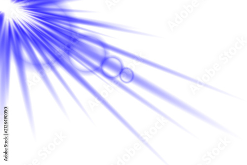 Принти на полотні Blue light flare emanating from corner with soft bokeh circles during energetic