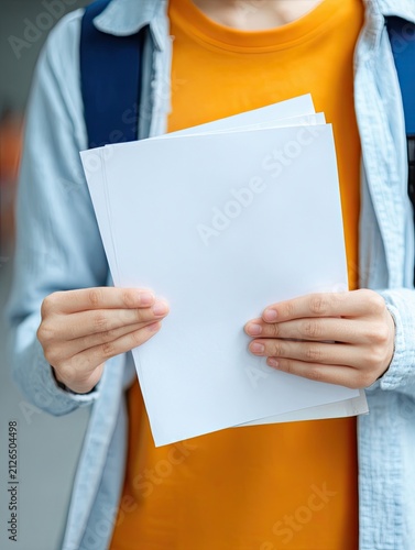 Person Holding Stack of Blank White Papers