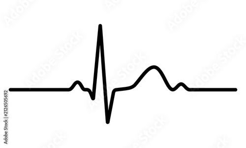 Photography Medical heartbeat EKG line pulse graphic silhouette vector icon