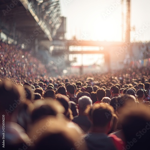 Massive Crowd at Outdoor Event During Golden Hour