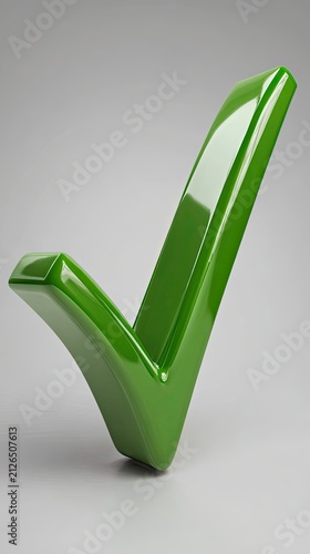 Vibrant Green 3D Checkmark Symbol