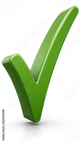 3D Green Check Mark Symbol