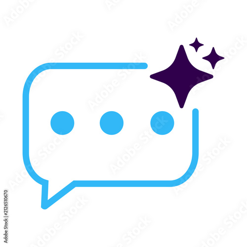Chat Bubble With Sparkle Ai Generate Icon