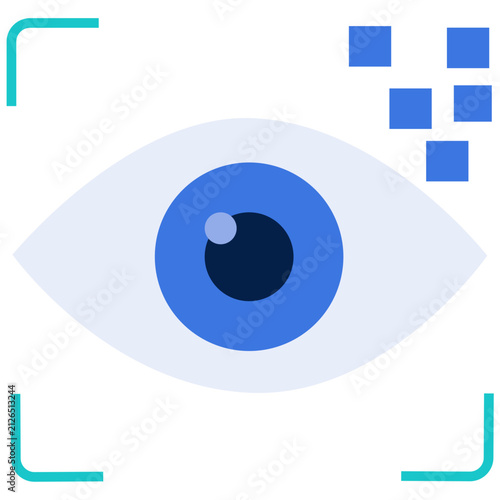 Computer Vision Icon with an Eyes, Searching
