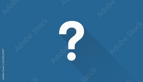 Question mark symbol on blue background with shadow