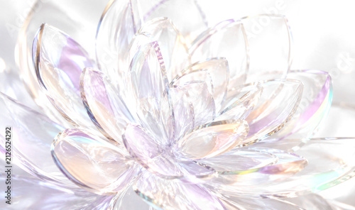 Transparent Iridescent Holographic Flower Blossom Isolated PNG Decorative Element