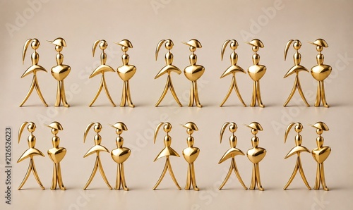 Luxury Couture Mannequins on Cream Background. Sophisticated Female Silhouettes.