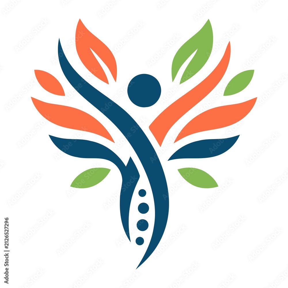 Fototapeta premium Chiropractic, massage, back pain and osteopathy icon. logo design inspiration