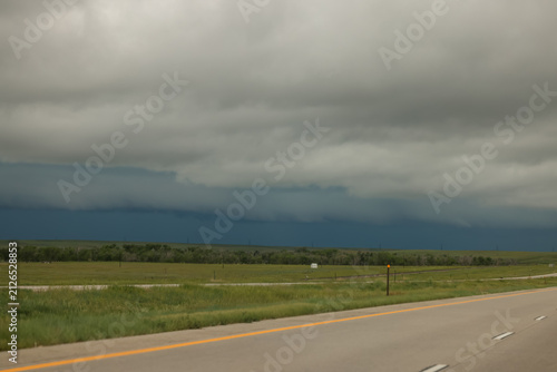 Photography Storm Clouds Over Open Highway Across Flat Plains With Dramatic Dark Sky and App