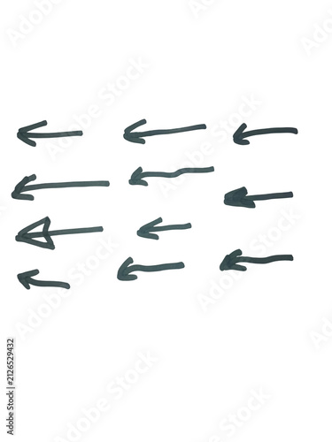 Set of hand drawn arrows pointing to the left