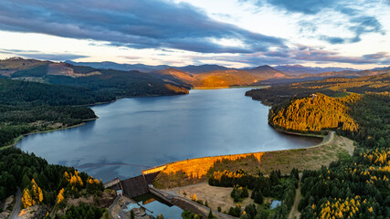 Keuken achterwand Kamperen Sunset over dam (Dorena Lake)  © Peter